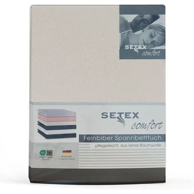 SETEX Feinbiber Spannbettlaken - 90x200cm - Beige - Bettwäsche SETEX Feinbiber Spannbettlaken - 90x200cm - Beige - Bettwäsche