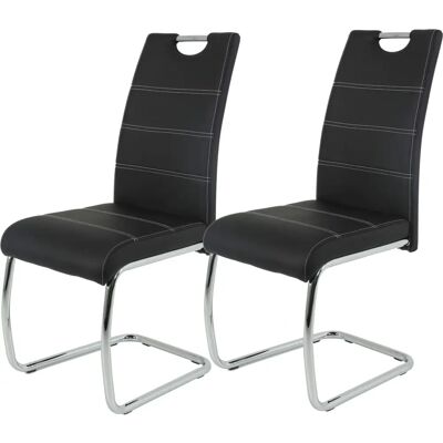 HELA FLORA Esszimmerstühle - Mikrofaser, Metall, Schwarz HELA FLORA Esszimmerstühle - Mikrofaser, Metall, Schwarz