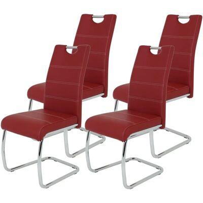 Hela FLORA Bordeaux Rot 4 Stühle - Freischwinger Hela FLORA Bordeaux Rot 4 Stühle - Freischwinger