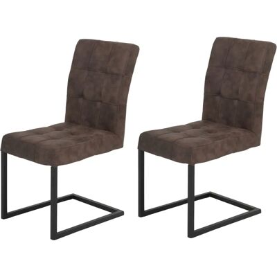 Hela Softex Vintage Braun 2er-Set Polsterschwingstühle - Stuhl Hela Softex Vintage Braun 2er-Set Polsterschwingstühle - Stuhl