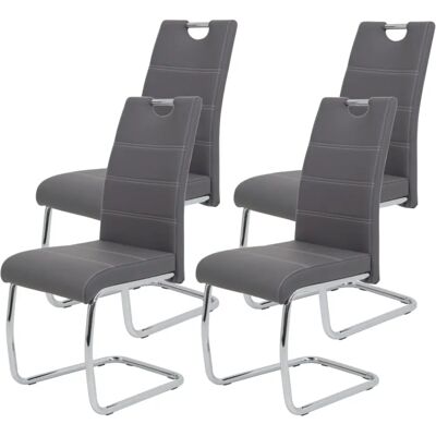HELA FLORA Stuhlset - Microfaser, Metall, Grau HELA FLORA Stuhlset - Microfaser, Metall, Grau