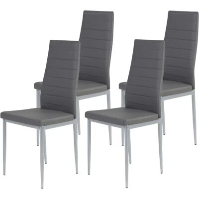 Silla Tapizada Gris Simone Hela - Set de 4 Silla Tapizada Gris Simone Hela - Set de 4