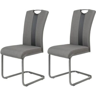 Silla de comedor moderna Hela Amber - Tela, Gris, Juego de 2/4 Silla de comedor moderna Hela Amber - Tela, Gris, Juego de 2/4