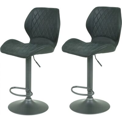 Taburetes de Bar Vintage Microfibra Hela - 2 unidades - ajustable 58-78cm Taburetes de Bar Vintage Microfibra Hela - 2 unidades - ajustable 58-78cm