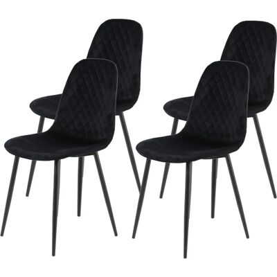 HELA MIRA eettafelstoel - Gestoffeerd, 4 stuks, Zwart HELA MIRA eettafelstoel - Gestoffeerd, 4 stuks, Zwart