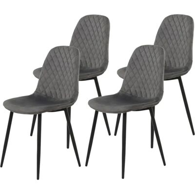 Hela MIRA Esszimmerstuhl - 4 Stück, grau, 44x89x53cm Hela MIRA Esszimmerstuhl - 4 Stück, grau, 44x89x53cm