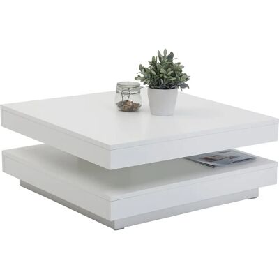Hela BEN Weiß Drehbarer Eckiger Couchtisch - Couchtisch Hela BEN Weiß Drehbarer Eckiger Couchtisch - Couchtisch