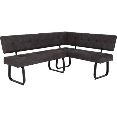 HELA L-förmige Polsterbank - Microfaser - 202x92x46 cm - Schwarz HELA L-förmige Polsterbank - Microfaser - 202x92x46 cm - Schwarz