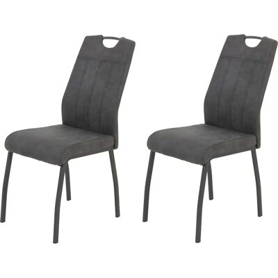 HELA ELIF Stuhl - Poliert, 2 Stück, Grau, 44x64x96 cm HELA ELIF Stuhl - Poliert, 2 Stück, Grau, 44x64x96 cm