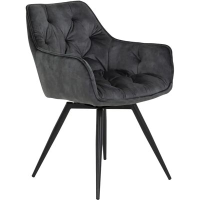 Matthias Grijze Draaiende Armstoel van Höffner - Eetkamerstoelen Matthias Grijze Draaiende Armstoel van Höffner - Eetkamerstoelen