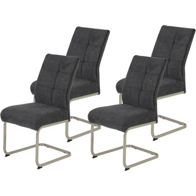 Hela Ines Freischwinger - Microfaser - Anthrazit - 50cm Sitz - 4er Hela Ines Freischwinger - Microfaser - Anthrazit - 50cm Sitz - 4er
