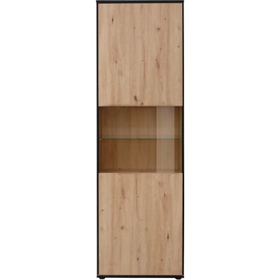 Hela Ariana Schwarze Vitrine - Glaskabinett mit Regalen Hela Ariana Schwarze Vitrine - Glaskabinett mit Regalen