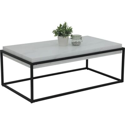 HELA CARLOS Salontafel - Rechthoekig, 100mm dik, marmerlook, zwart frame HELA CARLOS Salontafel - Rechthoekig, 100mm dik, marmerlook, zwart frame