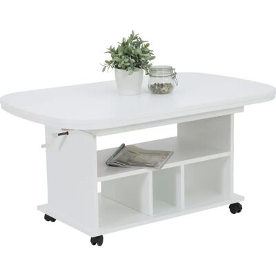Hela Table Basse Blanche Extensible - Table Basse - Publicité Hela Table Basse Blanche Extensible - Table Basse - Publicité