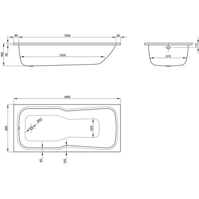 Bette Vasca Rettangolare - 180x80x38 cm, Bianco - Vasca Bette Vasca Rettangolare - 180x80x38 cm, Bianco - Vasca