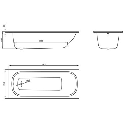 Bette Classic Bañera Rectangular - Resistente a impactos, Blanco Bette Classic Bañera Rectangular - Resistente a impactos, Blanco