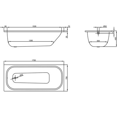 Bette Classic Rechteck-Badewanne 170x75cm Weiß - Badewanne Bette Classic Rechteck-Badewanne 170x75cm Weiß - Badewanne