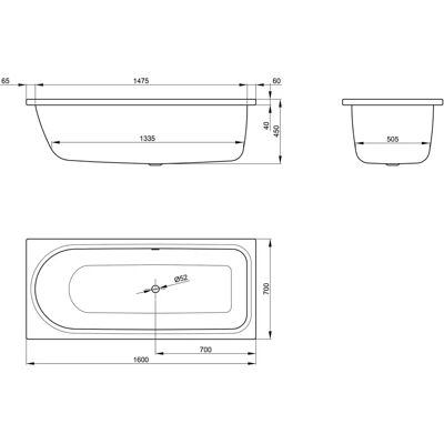 Vasca Ocean Bette - Resistente a urti e graffi, Bianco, 160x70cm Vasca Ocean Bette - Resistente a urti e graffi, Bianco, 160x70cm