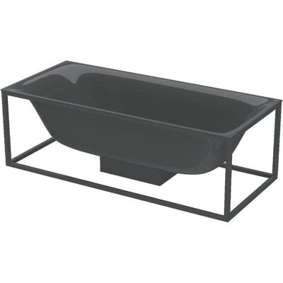 Bette Lux Shape Freistehende Badewanne - Rechteck, Stahl, Schwarz Bette Lux Shape Freistehende Badewanne - Rechteck, Stahl, Schwarz