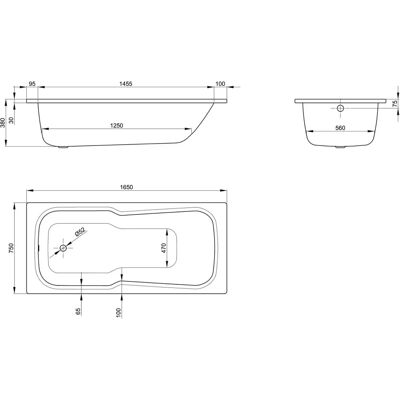 Bette - Conjunto de bañera rectangular 165x75x38cm Blanco Bette - Conjunto de bañera rectangular 165x75x38cm Blanco
