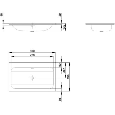 Lavabo da incasso Bette - 80x49,5cm - BetteGlasur Plus Lavabo da incasso Bette - 80x49,5cm - BetteGlasur Plus