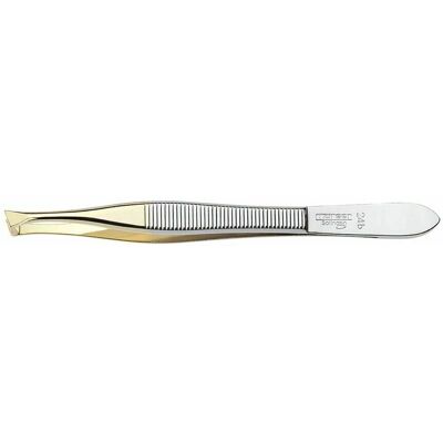 Vergulde Gevormde Pincet - Wenkbrauwen, Gezicht & Lichaam - 9cm Vergulde Gevormde Pincet - Wenkbrauwen, Gezicht & Lichaam - 9cm