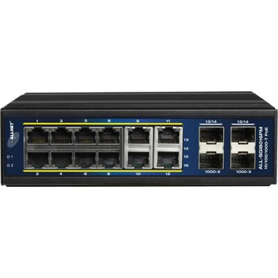 ALLNET ALL-SGI8016PM Switch - L3 - Managed - 12 PoE+ + 4 SFP - DIN-Schiene/Wandmontage ALLNET ALL-SGI8016PM Switch - L3 - Managed - 12 PoE+ + 4 SFP - DIN-Schiene/Wandmontage