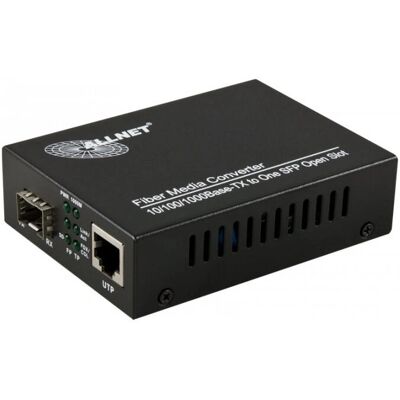 ALLNET ALL-MC104G-SFP1 Netwerk Media Converter - 1000 Mbit/s, Zwart ALLNET ALL-MC104G-SFP1 Netwerk Media Converter - 1000 Mbit/s, Zwart
