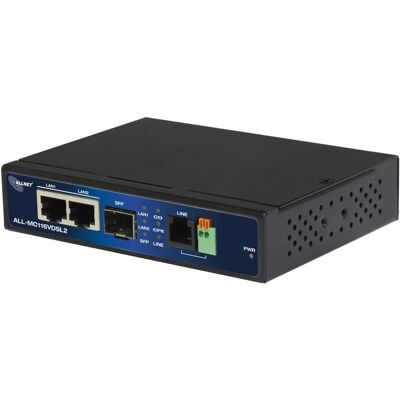ALLNET ALL-MC116VDSL2 Modem - 2x RJ45, SFP, Black, 160 Mbit/s ALLNET ALL-MC116VDSL2 Modem - 2x RJ45, SFP, Black, 160 Mbit/s