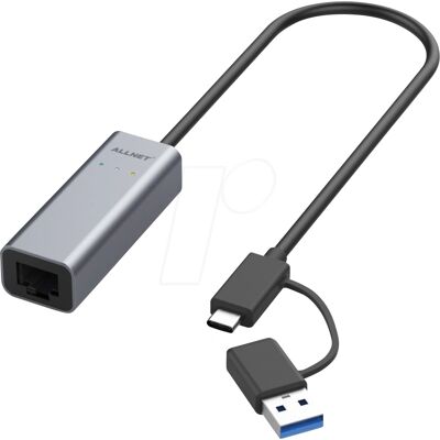 Allnet USB 3.0 Typ-C & Ethernet Adapter - 2,5G Lan - Kompakte Netzwerkkarte Allnet USB 3.0 Typ-C & Ethernet Adapter - 2,5G Lan - Kompakte Netzwerkkarte