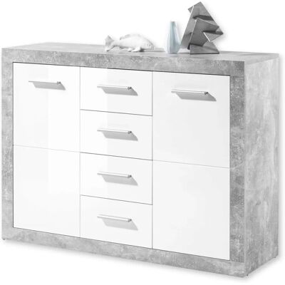 HBZ Stone 2 Weiß Glanz Kommode - Sideboard HBZ Stone 2 Weiß Glanz Kommode - Sideboard
