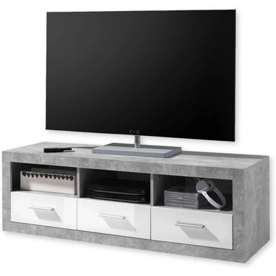 HBZ Stein Weiß Hochglanz TV Möbel - Sideboard für 55 Zoll HBZ Stein Weiß Hochglanz TV Möbel - Sideboard für 55 Zoll