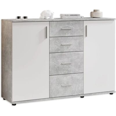 Sconto Pisa Graue Kommode - 120x82x35cm Sconto Pisa Graue Kommode - 120x82x35cm