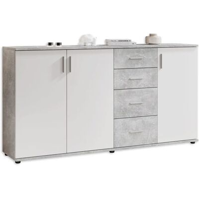 BOBBY 3-türiger Kleiderschrank - Weiß - Kommode BOBBY 3-türiger Kleiderschrank - Weiß - Kommode