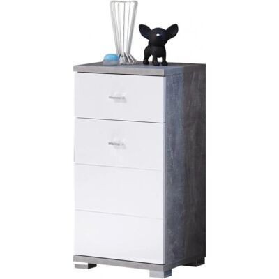 BALCULINA Basic Badezimmerschrank - 38x73x30cm - Hochglanz Weiß - Badezimmermöbel BALCULINA Basic Badezimmerschrank - 38x73x30cm - Hochglanz Weiß - Badezimmermöbel