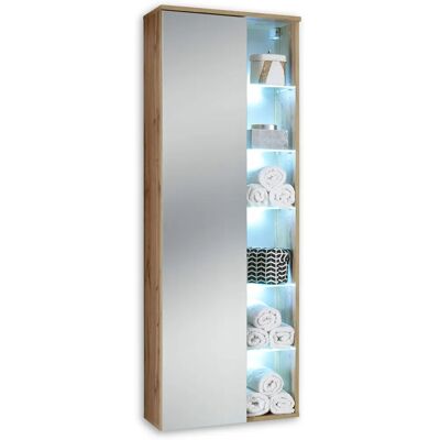 Balculina Magas Szekrény - Fordítható Ajtó - LED Világítás - 55x160x30cm Balculina Magas Szekrény - Fordítható Ajtó - LED Világítás - 55x160x30cm