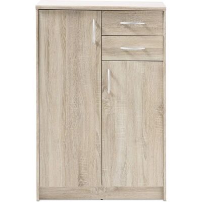 OPTIMUS Holzfarben Kommode - 2 Schubladen, 2 Türen, 5 Regale - Kommoden OPTIMUS Holzfarben Kommode - 2 Schubladen, 2 Türen, 5 Regale - Kommoden