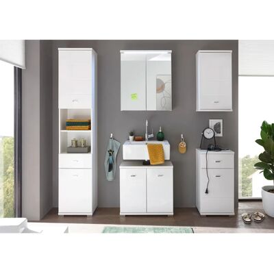 Bega Pool Badezimmerspiegel Schrank - Weiß Hochglanz, LED Bega Pool Badezimmerspiegel Schrank - Weiß Hochglanz, LED