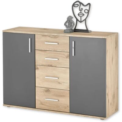 Bega Consult Modello - Credenza grigia con imitazione quercia Viking - Credenza Bega Consult Modello - Credenza grigia con imitazione quercia Viking - Credenza