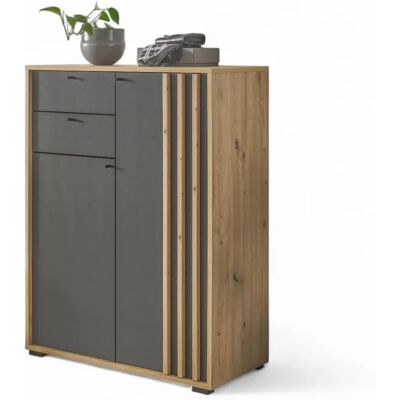 HBZ Volano Schuhschrank - 2 Türen, 5 Einlegeböden, Schwarz, 80x38x106 cm HBZ Volano Schuhschrank - 2 Türen, 5 Einlegeböden, Schwarz, 80x38x106 cm