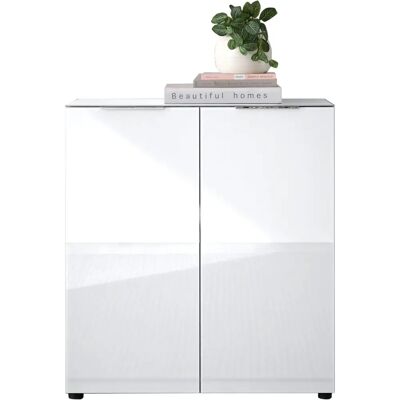 HBZ Santorin Sideboard - 90x99x40 cm, Weiß, Holz, Glasfront HBZ Santorin Sideboard - 90x99x40 cm, Weiß, Holz, Glasfront