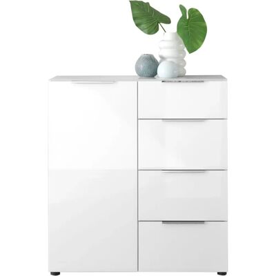 HBZ Santorin Sideboard - 90x99x40 cm, Weiß, 4 Schubladen HBZ Santorin Sideboard - 90x99x40 cm, Weiß, 4 Schubladen