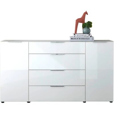 HBZ Santorin Kommode in Weiß - 180x99x40 cm, 4 Türen & Regale HBZ Santorin Kommode in Weiß - 180x99x40 cm, 4 Türen & Regale
