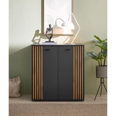 HBZ Dublin Kommode - Softclose, 80x86x38cm, anthrazit, evoke oak - Sideboards HBZ Dublin Kommode - Softclose, 80x86x38cm, anthrazit, evoke oak - Sideboards