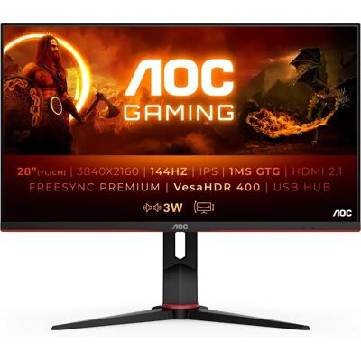 AOC 28" U28G2XU2/BK 4K 144Hz IPS HDR Gaming Monitor - Monitor AOC 28" U28G2XU2/BK 4K 144Hz IPS HDR Gaming Monitor - Monitor