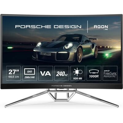 AOC Porsche PD27 27" Curved 2K Monitor - Black AOC Porsche PD27 27" Curved 2K Monitor - Black