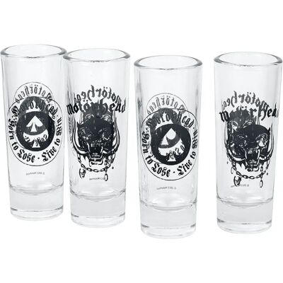 Ensemble de 4 verres à shot Motörhead - Verre - Licence officielle Ensemble de 4 verres à shot Motörhead - Verre - Licence officielle