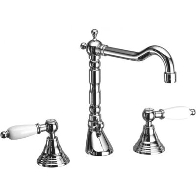 Herzbach Anais Classic Kraan - Tweepijps wastafelmengkraan, chroom Herzbach Anais Classic Kraan - Tweepijps wastafelmengkraan, chroom