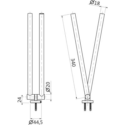 Herzbach Herzbach iX Handtuchhalter - Wandmontage, 340mm, Edelstahl gebürstet Herzbach Herzbach iX Handtuchhalter - Wandmontage, 340mm, Edelstahl gebürstet