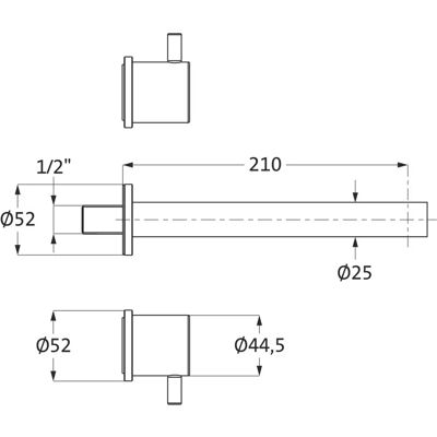 Herzbach Herzbach iX Muurmontage Set - 210mm - Mengkraan Herzbach Herzbach iX Muurmontage Set - 210mm - Mengkraan